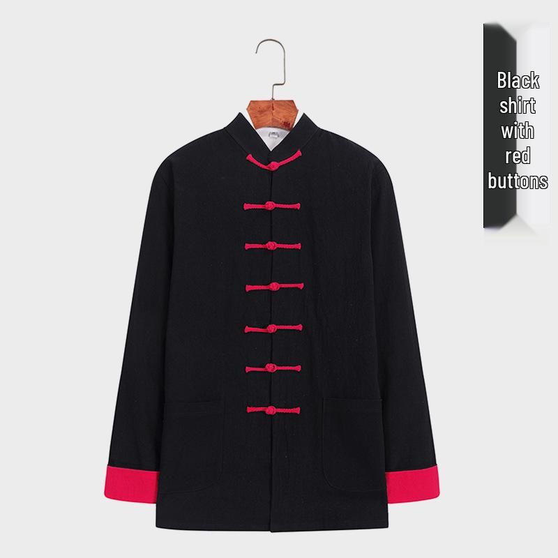 Men's Cotton Linen Tang Suit Jacket - Double-Layer, Chinese Style for All Seasons