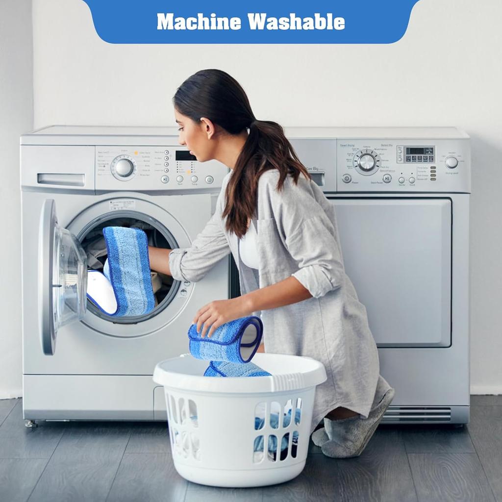 8 Pack Microfiber Cleaning Pads for All Bona Mops, 2 Deep Cleaning Pads + 4 Microfiber Cleaning Pads + 2 Dusting Pads,Washable Reusable Microfiber