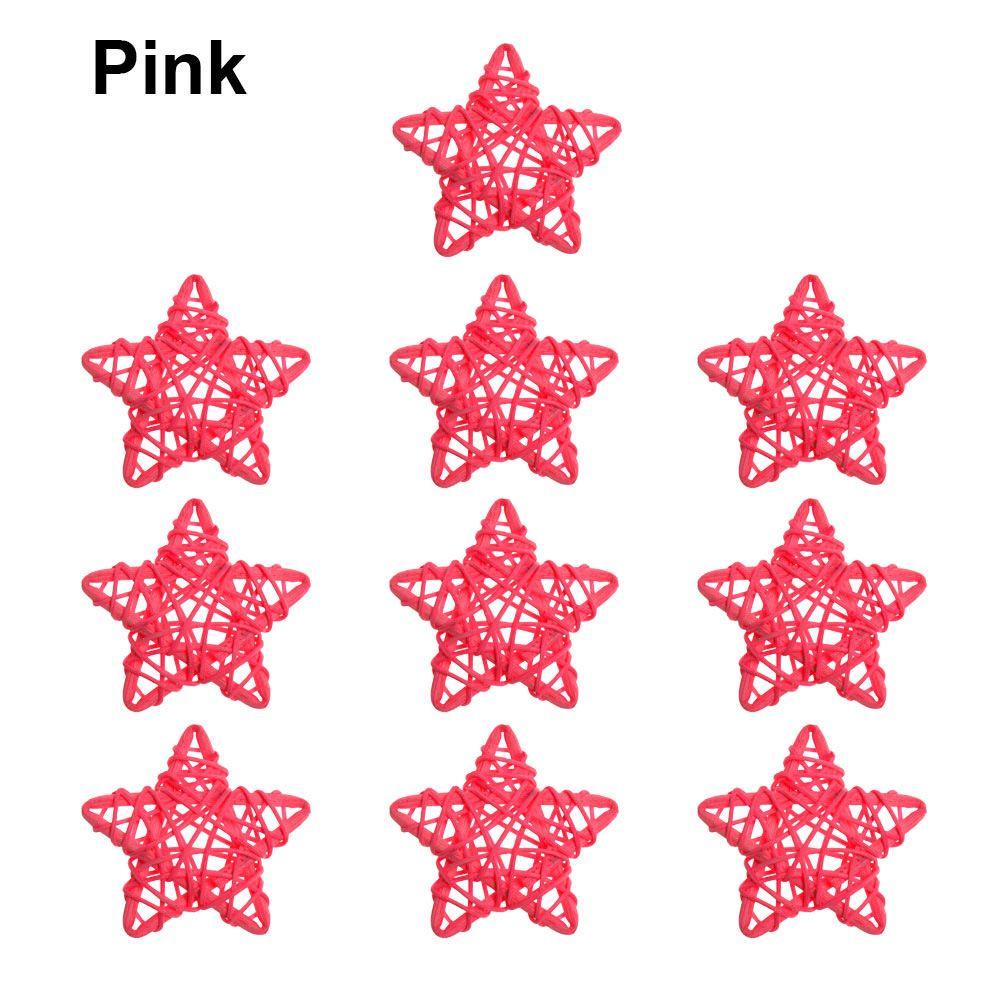 10PCS New Year Festival Ornaments Wedding Party Home Decor Pentagram Shape ArtifIcial Rattan Star Sepak Takraw Christmas Gift