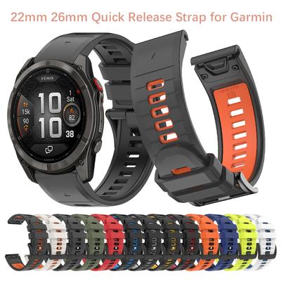 QuickFit 26mm 22mm Silikon-Uhrenarmband Für Garmin Fenix 8 E 7X 7 Pro 6 6X 5 3HR/Quatix 8/Enduro 3/Epix Pro Sportarmband Armband