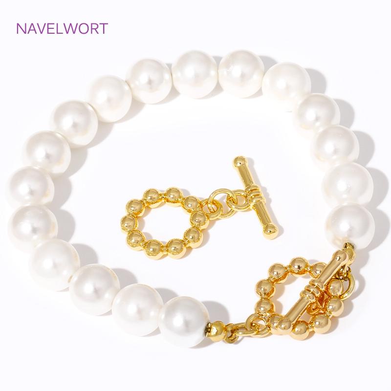 18K Gold Plated End Beads Toggle Clasp Brass Irregular Round OT Clasp For Jewelry Making Findings DIY Jewelry Accessories
