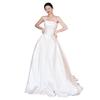 French Satin Tube Top Light Wedding Dress Bridal Simple High-end Sensual Mori Going Out Dress White Small Trailing Welcome Dress