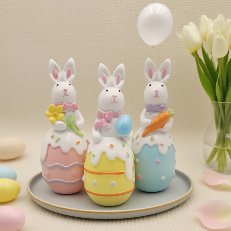 Ins Cute Rabbit Resurrection Egg Resin Ornament Easter Atmosphere Decoration Home Party Gift Children'S New Year Gift