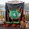 Flannel Blanket Sporting CP Print Custom Name Text Soft Throw for Sofa Bed
