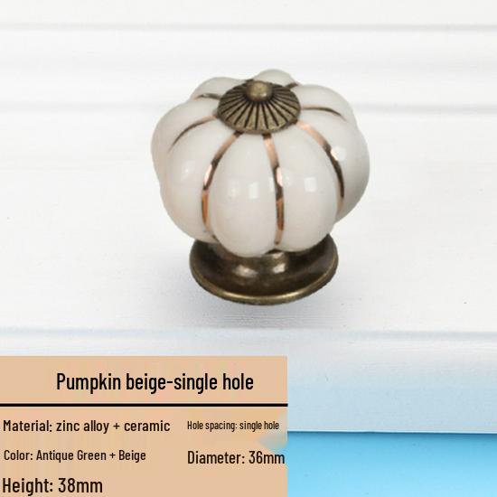 Colorful Ceramic Pumpkin Cartoon Knob for Children's Cabinet or Drawer Handles.