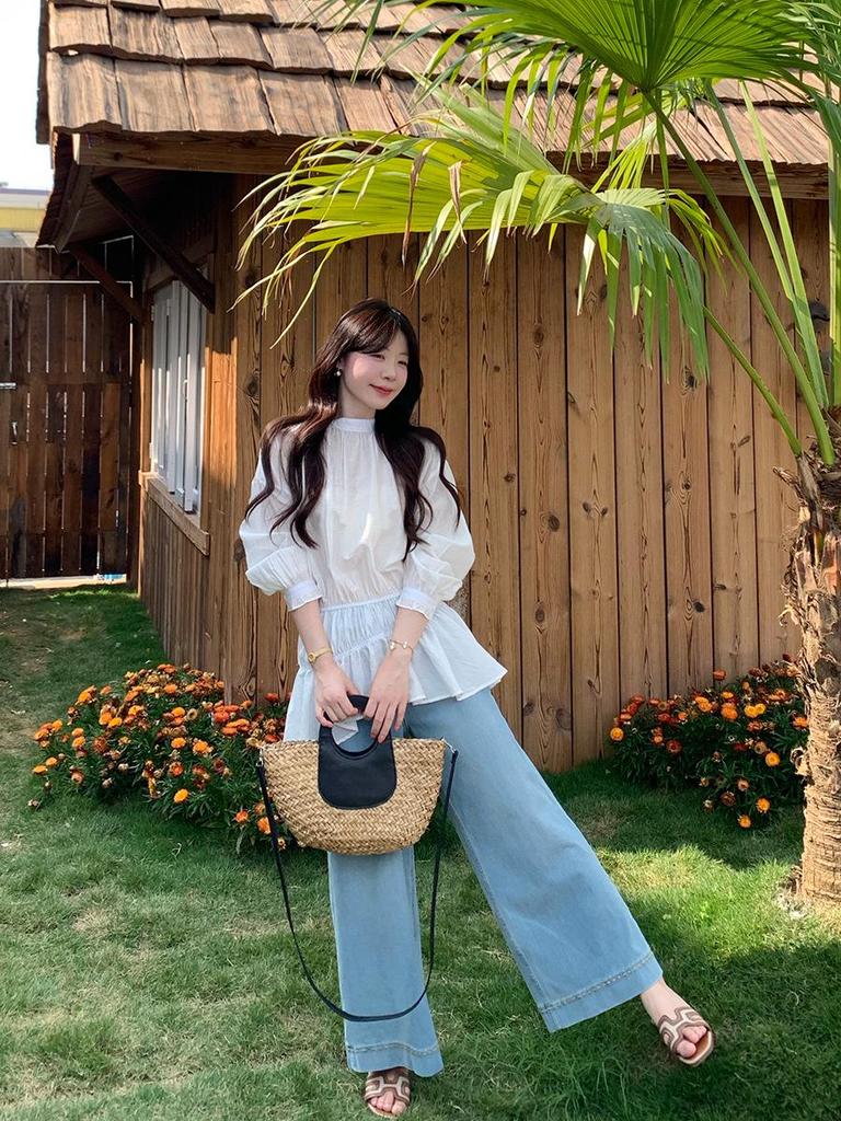 Plus Size Women's French Korean Style Loose Sweet Shirt