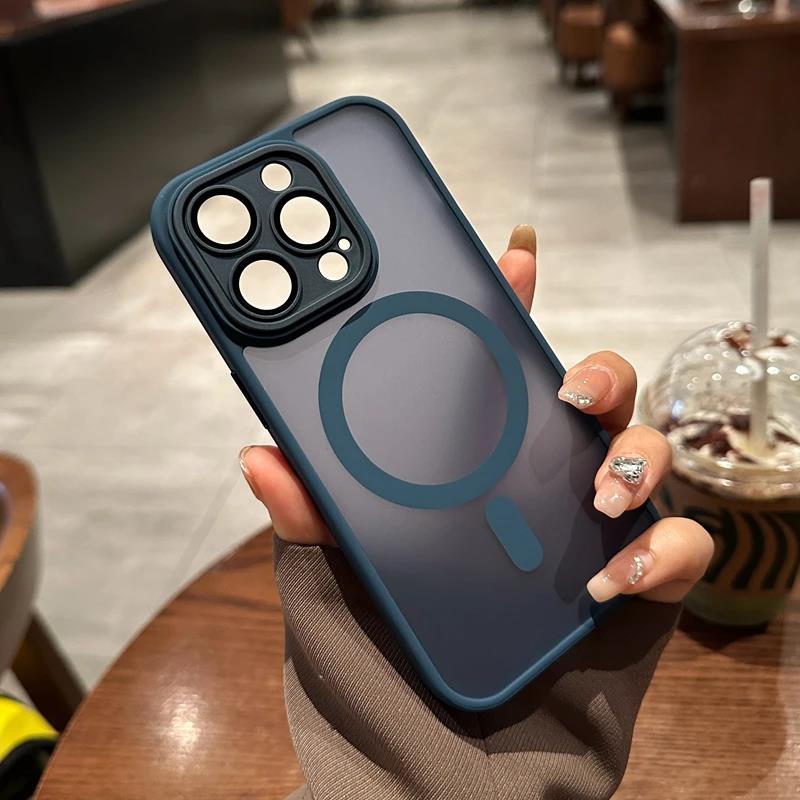 Magsafe Matte Bumper Shockproof Luxury Case For iPhone 15 14 Plus 11 12 13 Pro Max Clear For Wireless Charging Magnetic Cover