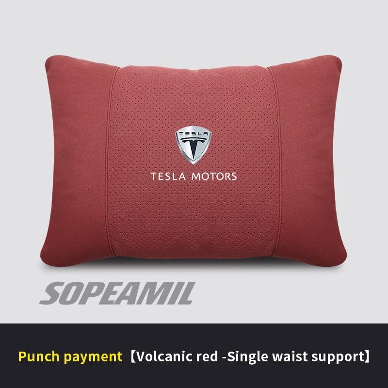 Tesla Model 3 Model Y Model S Model X Cybertruck Roadsrer Car Ventilate Suede Headrest Neck Support Seat Waist Cushion Pillow