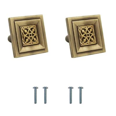 Antique Brass Cabinet Knob/Wardrobe Door Knobs/Cupboard Drawer Pull Handle/Kitchen Drawer Knob (Knob Antique, 2 Pcs)