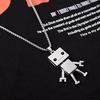 BaKeLong Couple Necklace Korean Harajuku Super Cool Mens Pendant Womens Hip Hop Movable Robot Accessory