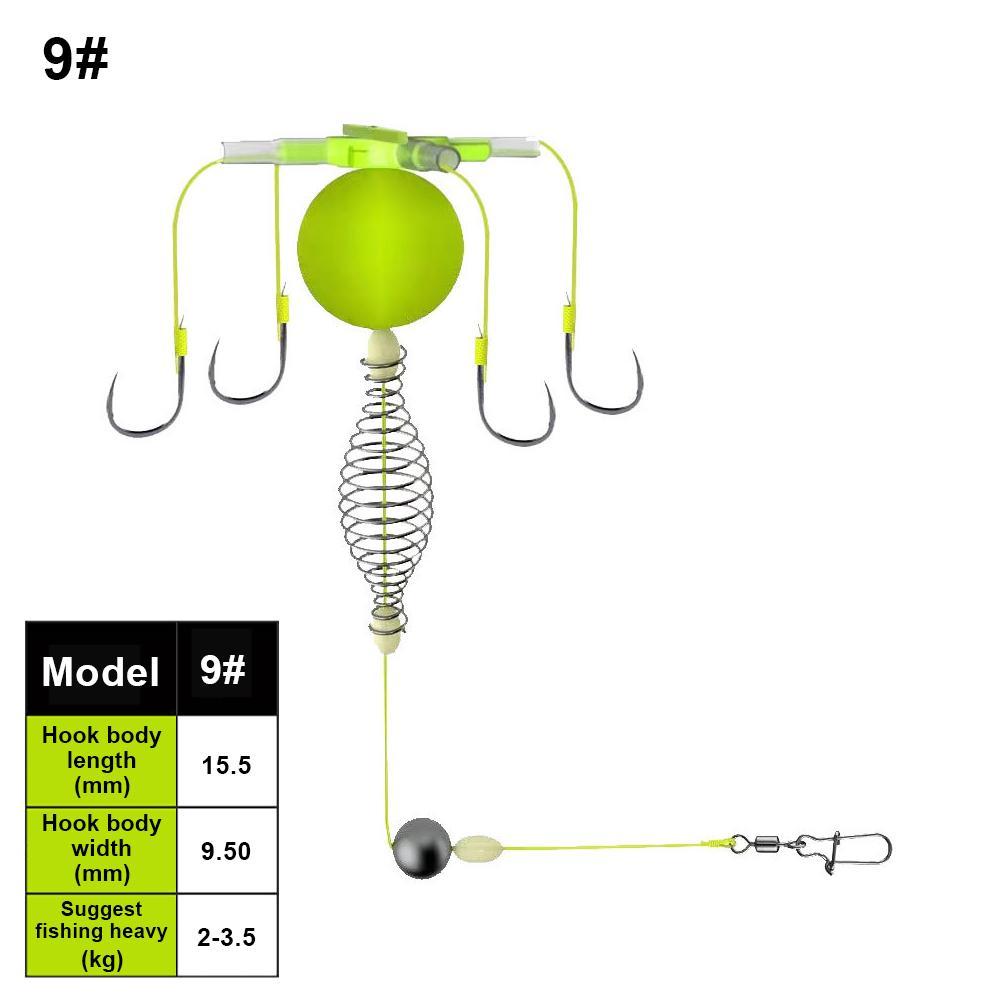 Trap Fishing Hook String Hook Fishing Bait Cage Fishing Set Line Group Feeder Sinker Float Anti Winding Fishing Spring Bait Cage
