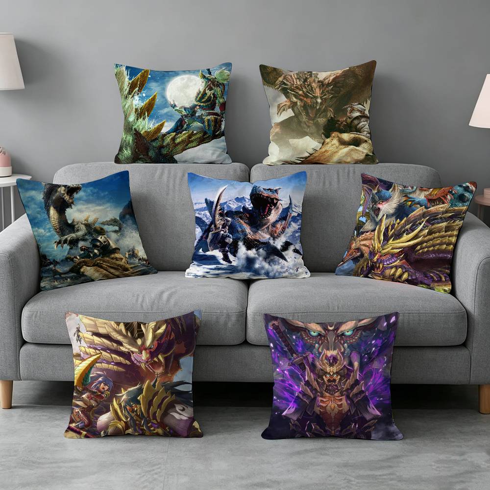 Monsterr Huntert Pillow cover gift High definition digital printingSurprise vivid pattern Household
