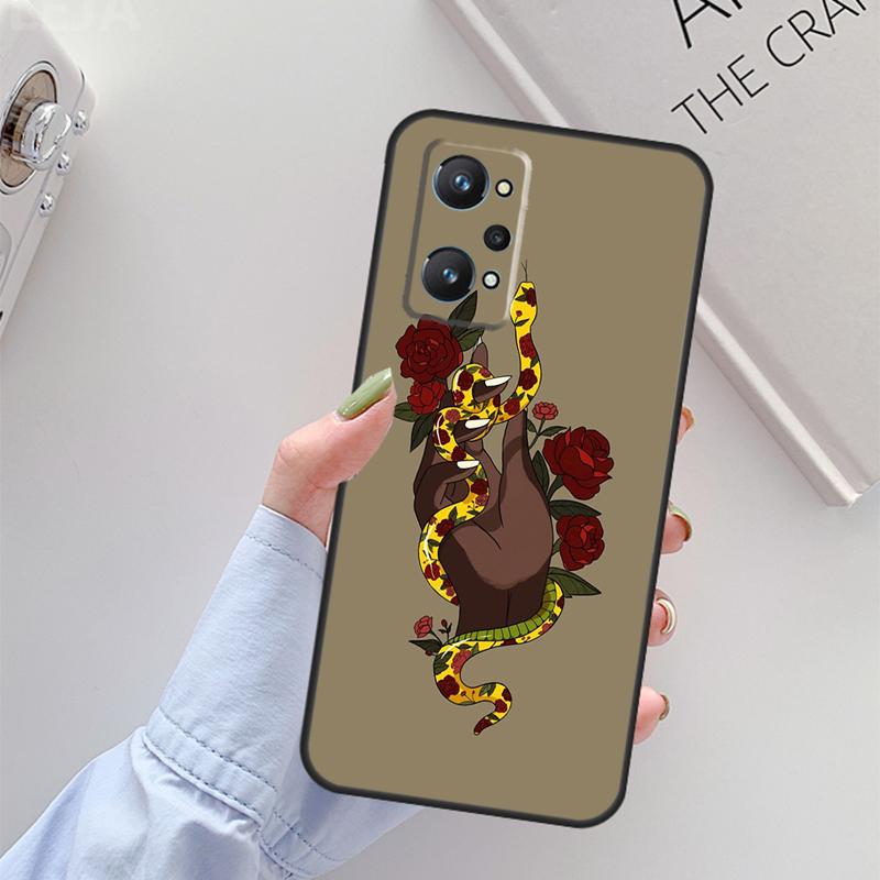 Hand Snake Flower For Realme GT 7 Pro GT 6T 6 5 C67 C61 C55 C53 C51 C21Y C25S C75 10 11 12 13 14 Pro Plus Case