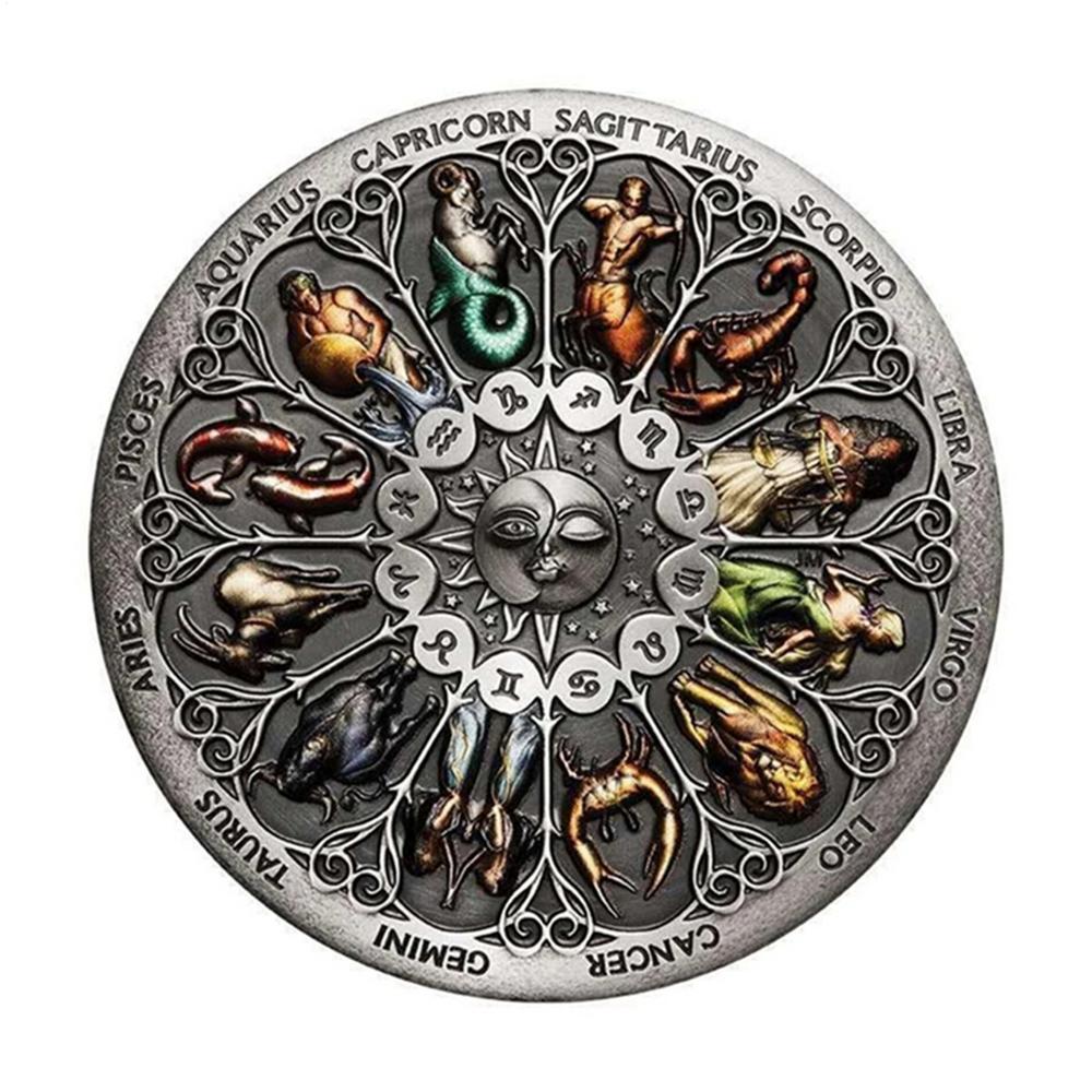 Constellation Coin Lucky Goddess Coin Twelve Constellation Commemorative Coin Souvenir Gift Coin Decorative Crafts