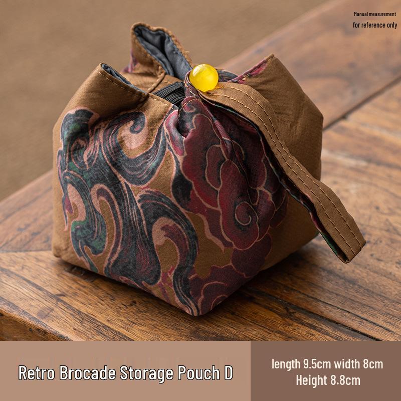 Portable Silk Travel Tea Set Bag for Outdoor Tea Ceremony