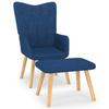 Day and Night - Day and Night Relaxation Chair with Footrest Blue Fabric