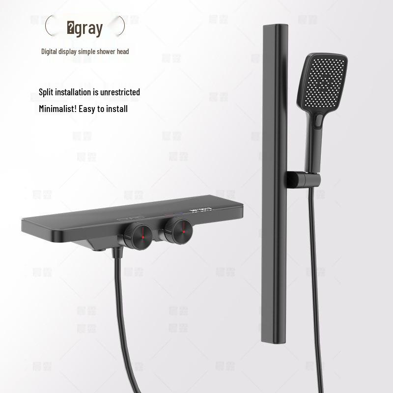 

Напорная душевая лейка из цельной меди с серым цифровым дисплеем и набором для хранения