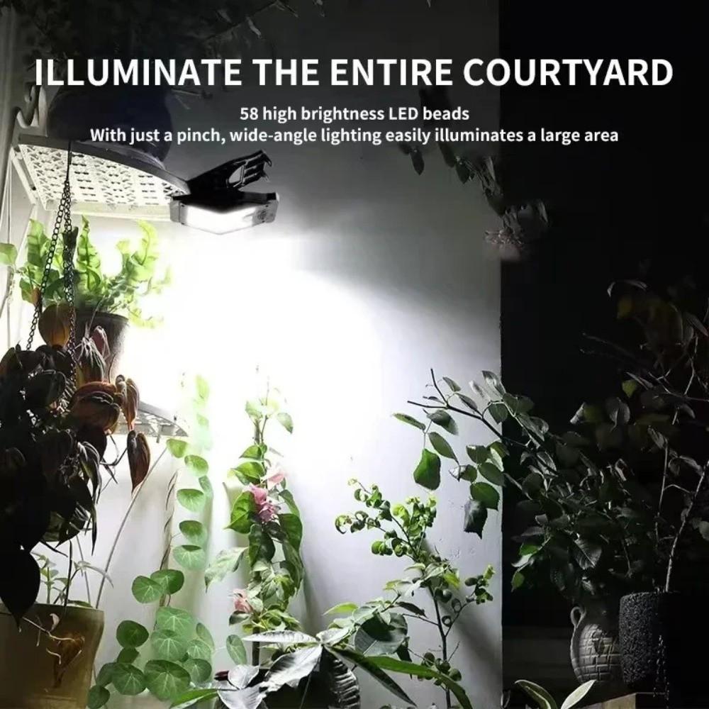 New Clip On Solar Motion Light Waterproof with 58 LEDs Solar Fence Light Portable Powered Security Light Outside