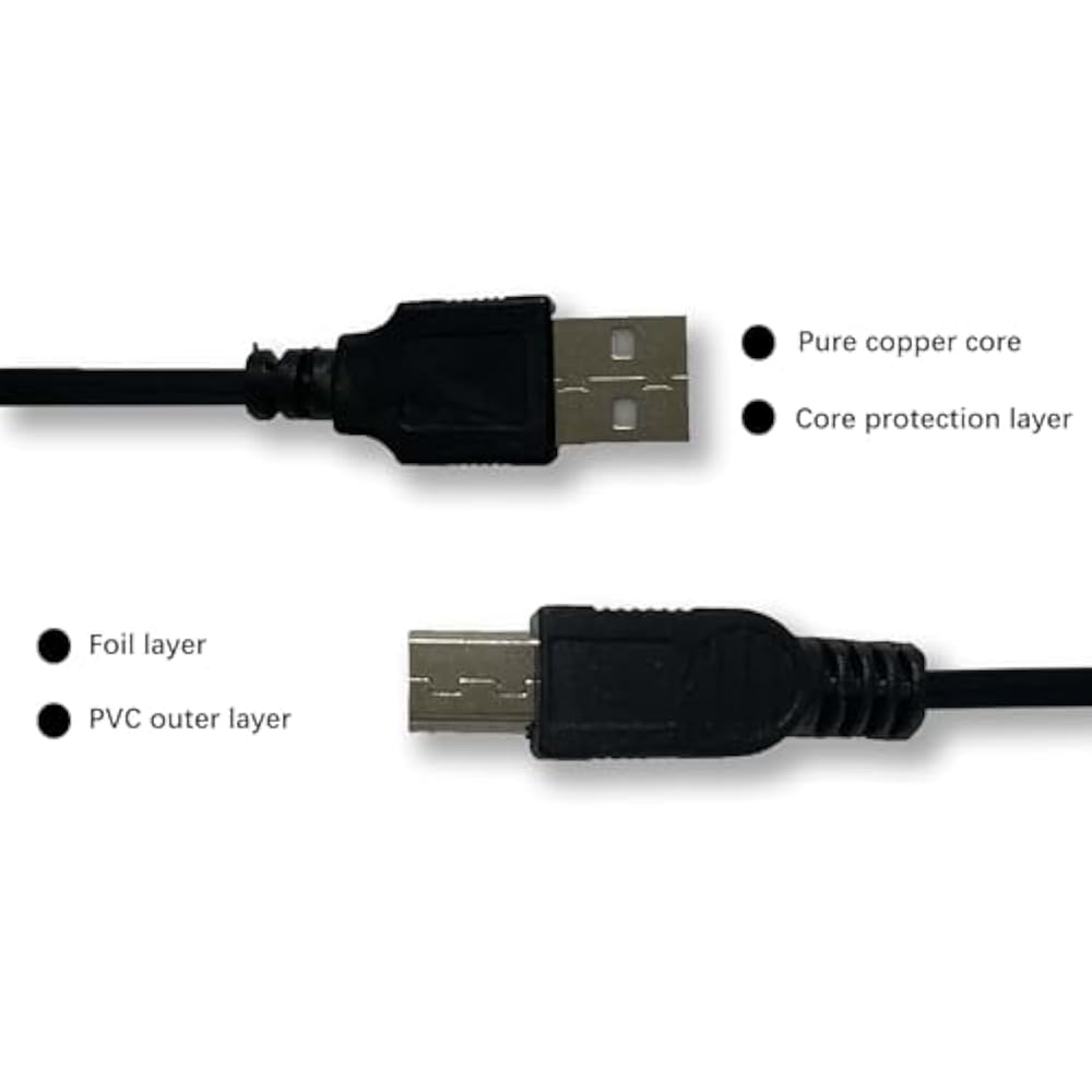 HSEUOPV Replacement Charging Cable Compatible Controller Charger PS 3 Move PS 3 Slim Data Mini-B ...