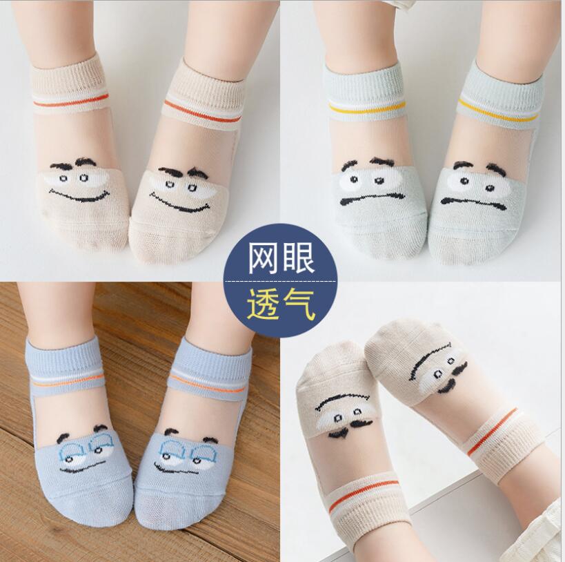 Girls Sock 5 Pairs/lot 0 To 5 Yrs Spring Summer Thin Kids Cotton Mesh Boat Sock Lovely Animal Breathable Toddler Boys Ankle Sock