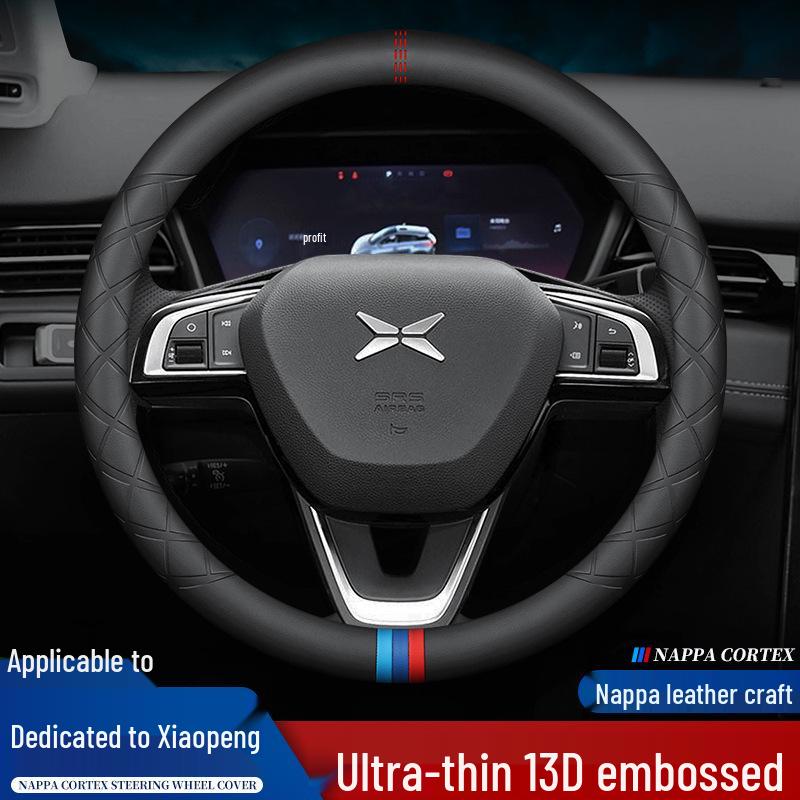 Xpeng Genuine Leather Steering Wheel Cover - Ultra-Thin, Fits P7, P5, G3, G9, All-Season Use