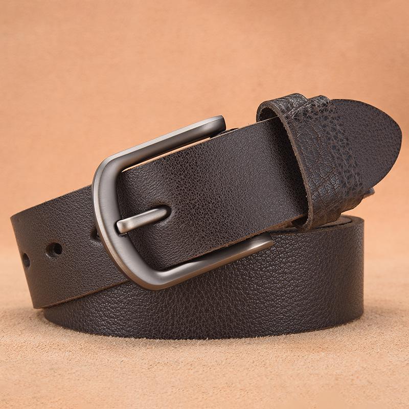 Men s Retro Cowhide Pin Buckle Belt - Versatile & Casual 130 cm