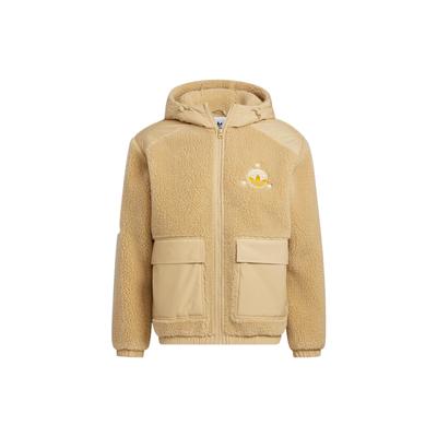 adidas Originals Mc Sherpa Jacke mit Logo-Stickerei und Print Zip-Hoodie Unisex Oberbekleidung Gelb HS2006