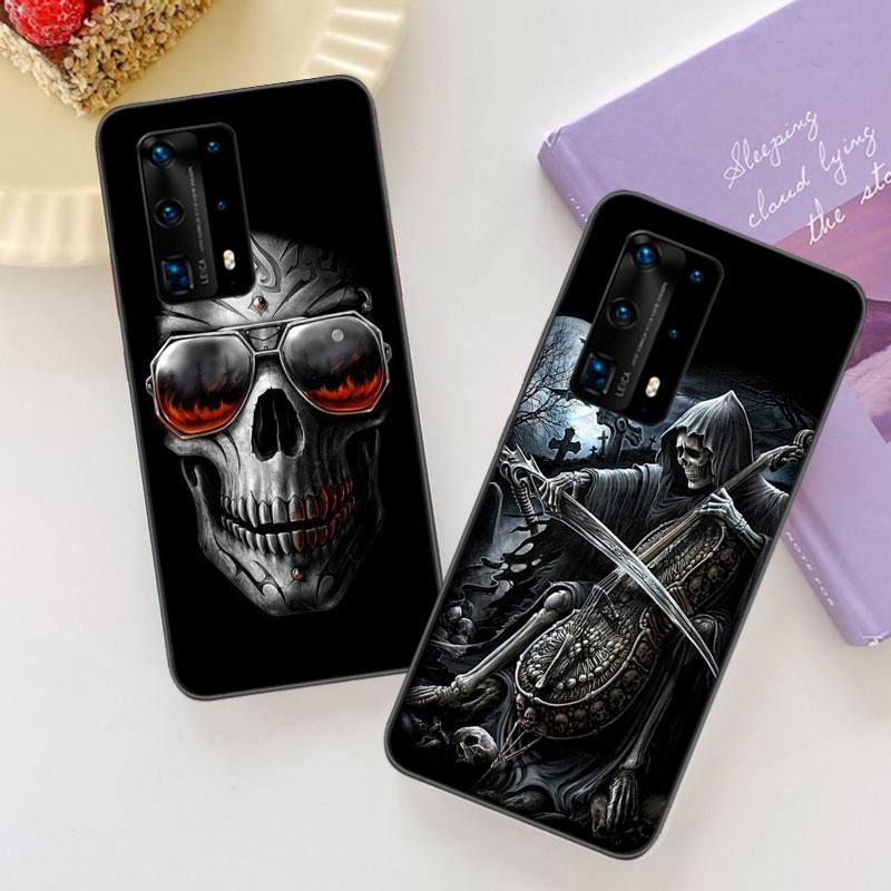 Grim Reaper Skull Skeleton Soft Clear Phone Case For Huawei P30 Lite P10 P20 P40 P50 Pro Mate 40 Pro 30 20 10 Lite Cover Silicon