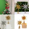 Christmas Tree Top Star Led Glitter Iron Art Decor For Holiday Celebration