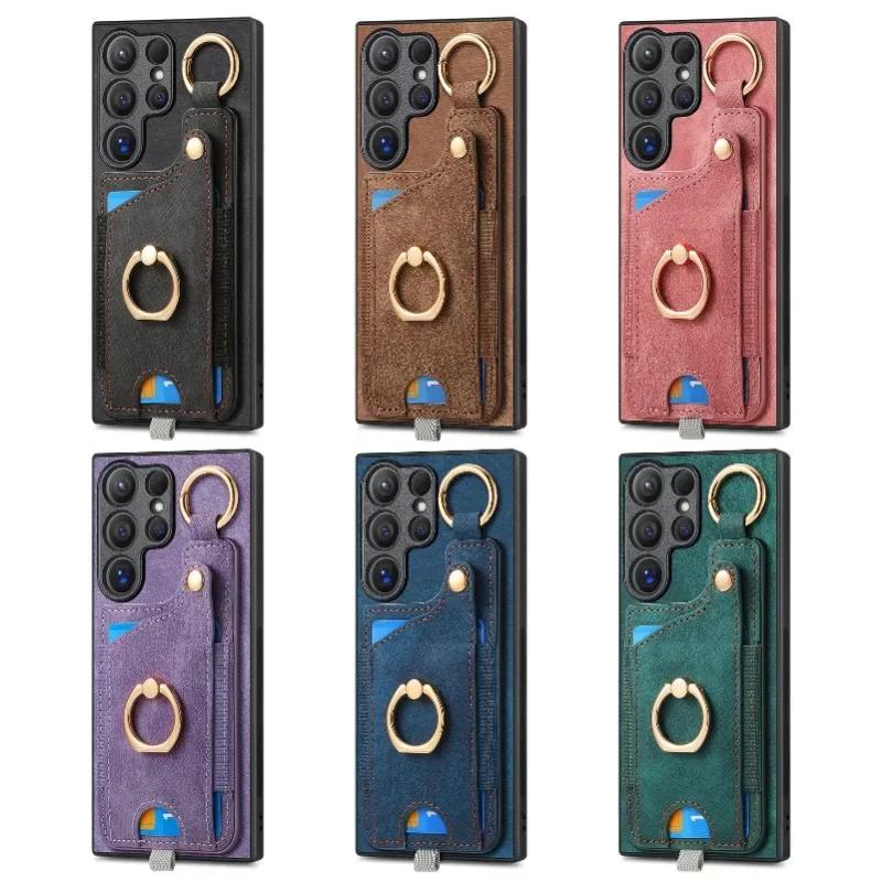 Ring Holder Phone Case for Samsung Galaxy S24 FE S26 S25 S23 S22 Ultra A17 A07 A57 A37 A36 A56 Magnetic Wallet Card Slot Cover