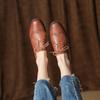 Fashion Women Oxford Low Heel 2025 Spring Shoes for Woman Genuine Leather Brogues Vintage Lace Up Loafers Casual Black Brown Girls Shoes