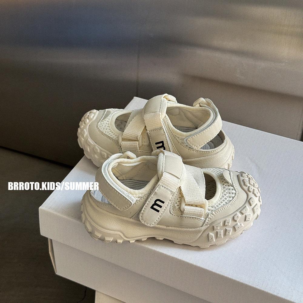 

Children s sandals 2025 summer new boys sports shoes bag head sandals girls sandals hollow beach shoes baby 37