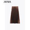 Zaprha 2025 New Arrival Silk Satin Texture Midi Skirt Pleated Dress Height Slim Looking All-Match Tutu 3067401
