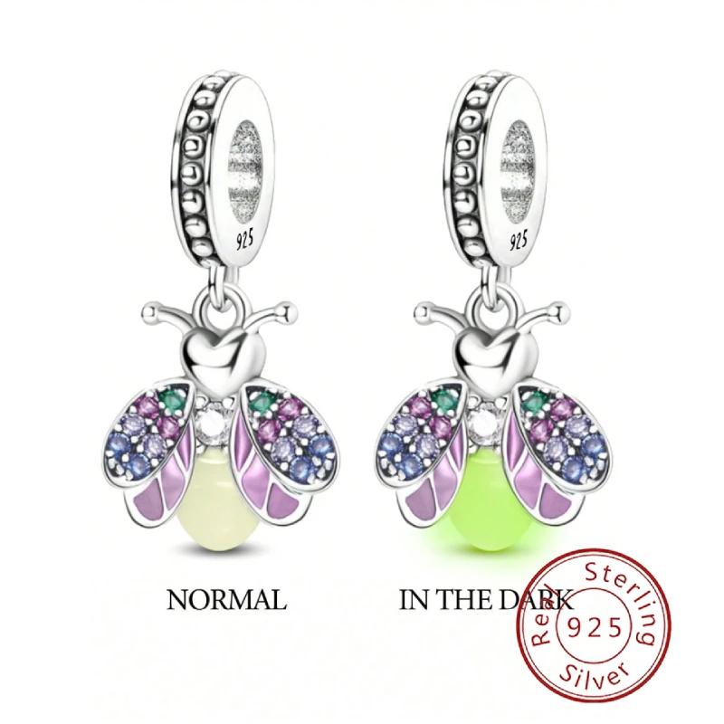 Copper Luminous Colorful Fireflies Bee Charms Beads Animal Fit Diy Bracelet Making Gift Of Personalized Jewelry