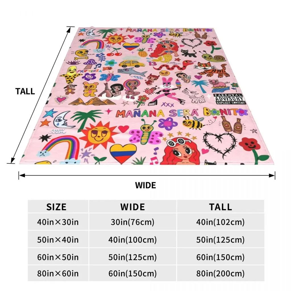 Multifunction Manana Sera Bonito Karol G Blanket Accessories Sofa Decorative Throw Blankets Super Soft Flannel for Car