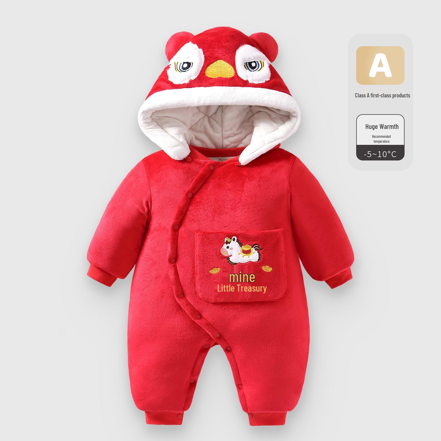 Cozy Winter Jumpsuit: Thick Cotton Romper for New Year Festivities 66cm