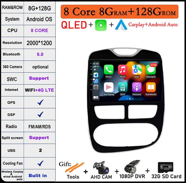 10" For Renault Clio 4 2012-2016 Carplay Car RadioMultimedia Video Player Android Auto 4G WFIGPSNavigation DSP Stereo BT