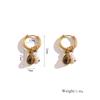 Simple Brown Teardrop Drop Earrings for Women Exquisite Vintage Pearl Beaded Hoop Earrings Trendy Casual Versatile Jewelry Gift