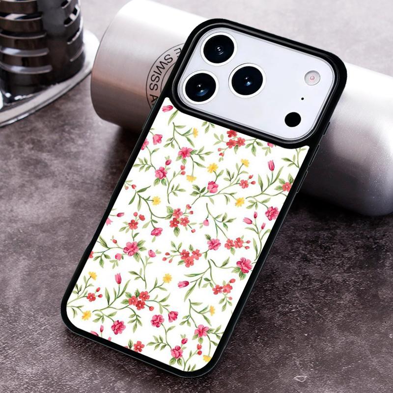 

Vintage Leaves Flower Phone Case For iPhone 17,16e,15,14,13,12,11,Mini,Pro,MAX soft Silicone Cover iPhone17