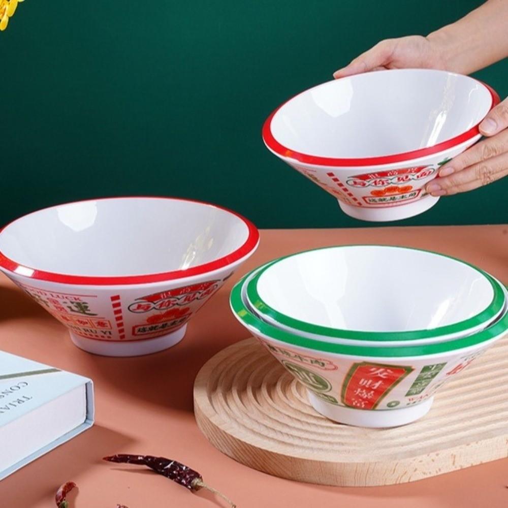 Imitation Porcelain Ramen Bowl Thickened Conical Rice Bowl Durable Salad Bowl Kitchen