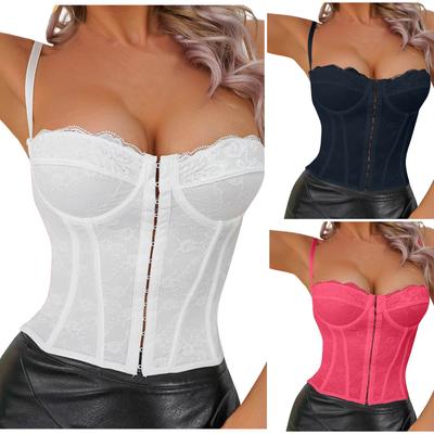 Women's Sexy Fishbone Underwire Wrapped Chest Breasted Backless Small Vest Suspender