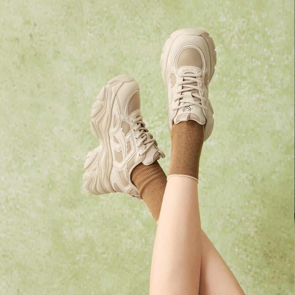 Basto Breathable Lightweight Thick-soled Sneakers Casual Height-increasing Women's Shoes