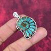 Blauer Ammonit Fossil Handgefertigter Silberanhänger, 925 Sterlingsilber Boho Anhänger, Schöner Rutil Edelstein Anhänger Geschenk für die Liebe
