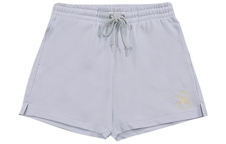 Converse Patch Realaxed Casual Shorts Women s Light Gray Blue Moderate 10024778-A01 L