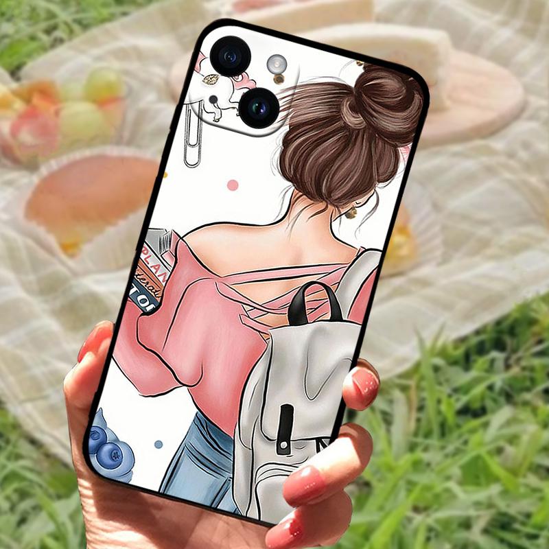 Cute Animal Phone Case For iPhone 15 Plus Soft Silicone TPU Shockproof Back Cover For iPhone 15 Pro Max 15Pro Protection Cases