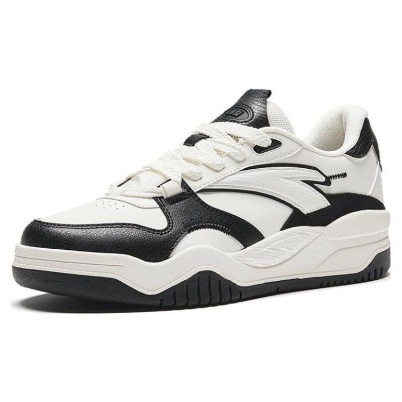 Anta Wave Shoe Comfortable Cushioning Low top Skateboard Shoes Women's Black White Sneakers 922348003-2