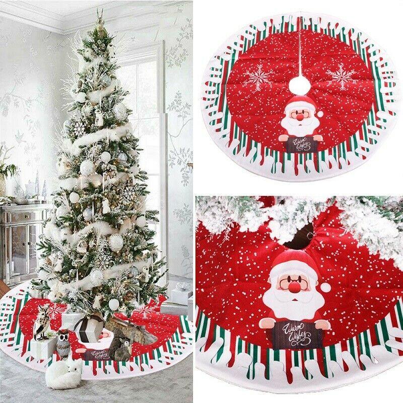 Weiche und bequeme 80 cm Weihnachtsbaumdecke mit Weihnachtsmann und Rentier