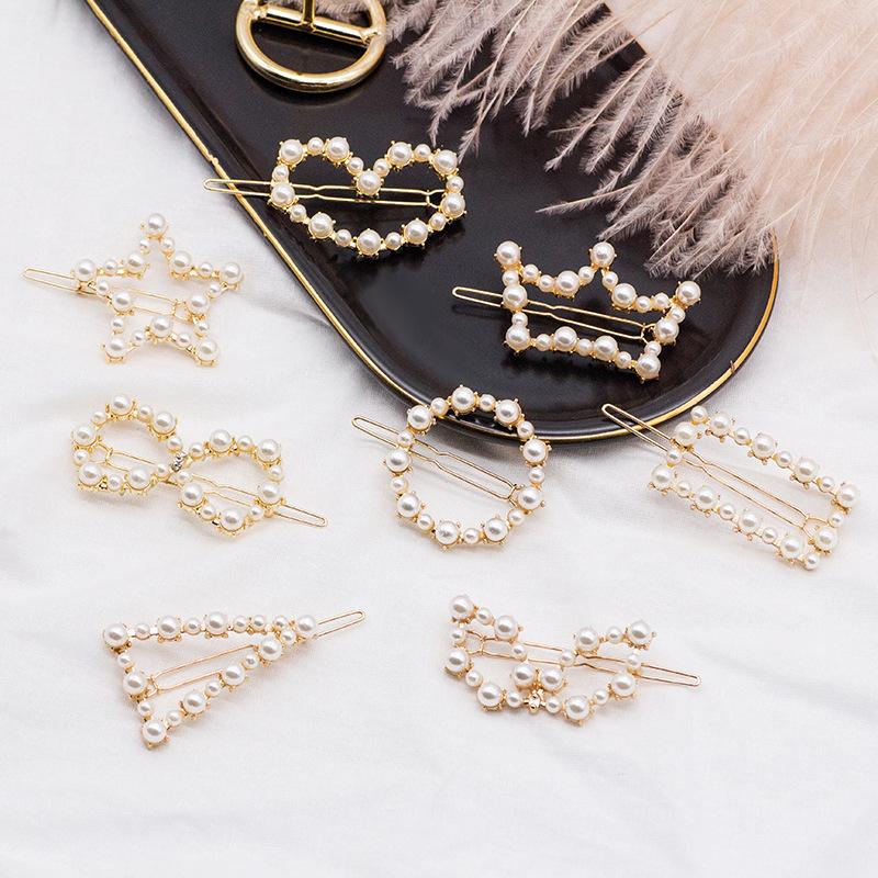 Mode Kristall Perle Haarspange Metall Haarspange Elegant Haarspange Haarklammern Hochzeit Kopfschmuck für Frauen