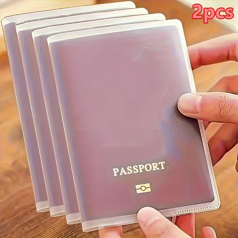 [Держатель для паспорта] 2/4 шт. Прочный держатель для паспорта с отделениями для нескольких карт, Защита документов от царапин - Прозрачный