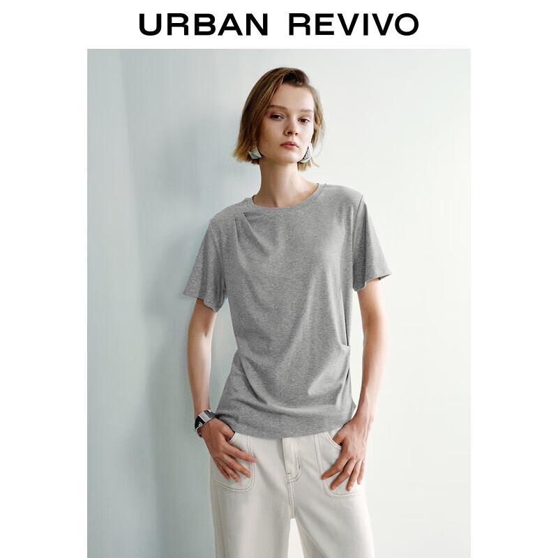 UR 2025 Summer Women s Pleated Waist Short Sleeve T-Shirt XS